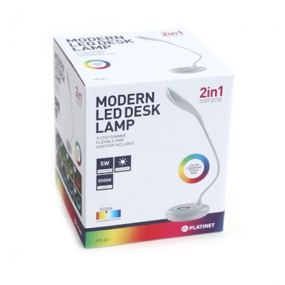 Platinet Desk Lamp 6W + Night Lamp (PDLQ11) - настолна LED лампа с функция за нощна лампа (бял) 2