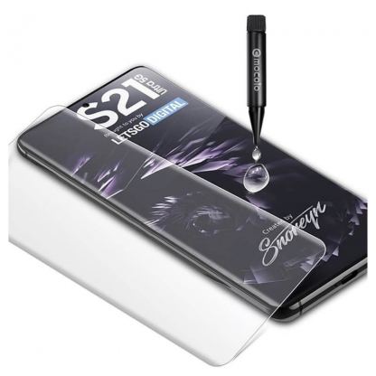 Mocolo 3D UV Full Glue Tempered Glass - стъклено защитно покритие с течно лепило и UV лампа за дисплея на Samsung Galaxy S21 Plus (прозрачен) 2