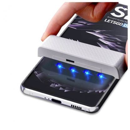 Mocolo 3D UV Full Glue Tempered Glass - стъклено защитно покритие с течно лепило и UV лампа за дисплея на Samsung Galaxy S21 (прозрачен) 4