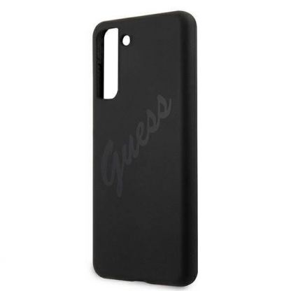 Guess Silicone Script Vintage Silicone Case - дизайнерски силиконов кейс за Samsung Galaxy S21 (черен) 6