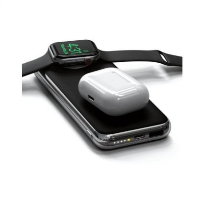 Satechi Quatro Wireless Power Bank 10000mAh - безжична външна батерия за мобилни устройства, Apple AirPods и Apple Watch (черен) 3