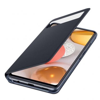 Samsung Galaxy S-View Wallet Cover EF-EA426PBEGEE - оригинален калъф през който виждате информация от дисплея за Samsung Galaxy A42 5G (черен) 5