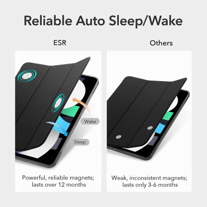 ESR Rebound Slim Case - полиуретанов калъф с поставка за iPad Air 4 (2020) (черен) 3