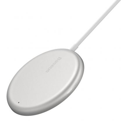 Baseus Simple Mini Magnetic Wireless Charger (WXJK-F02) - поставка (пад) за безжично зареждане за iPhone с Magsafe и Qi съвместими устройства (бял) 4