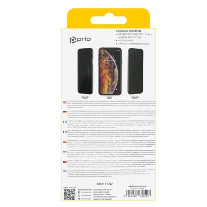 Prio 3D Anti-Spy Full Screen Curved Tempered Glass - калено стъклено защитно покритие с определен ъгъл на виждане за дисплея на iPhone 11, iPhone XR (черен-прозрачен) 3