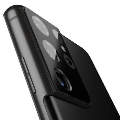 Spigen Optik Lens Protector - 2 броя предпазни стъклени протектори за камерата на Samsung Galaxy S21 Ultra (черен) 3