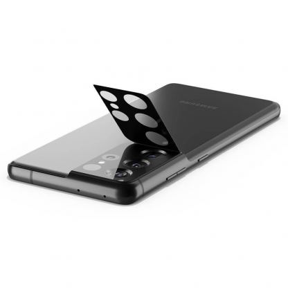 Spigen Optik Lens Protector - 2 броя предпазни стъклени протектори за камерата на Samsung Galaxy S21 Ultra (черен) 5