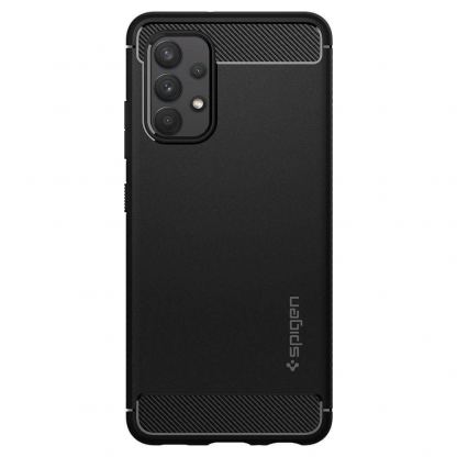 Spigen Rugged Armor Case - тънък качествен силиконов (TPU) калъф за Samsung Galaxy A52 (черен) 2