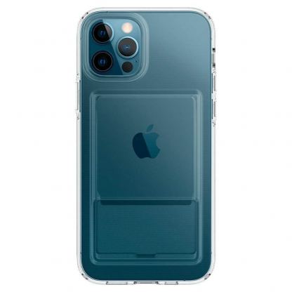 Spigen Crystal Slot Case - силиконов (TPU) кейс с отделение за кр. карти за iPhone 12, iPhone 12 Pro (прозрачен) 3