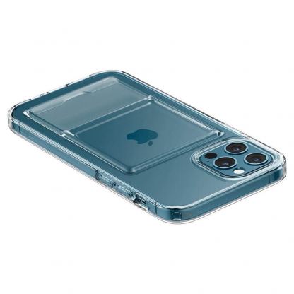 Spigen Crystal Slot Case - силиконов (TPU) кейс с отделение за кр. карти за iPhone 12, iPhone 12 Pro (прозрачен) 6