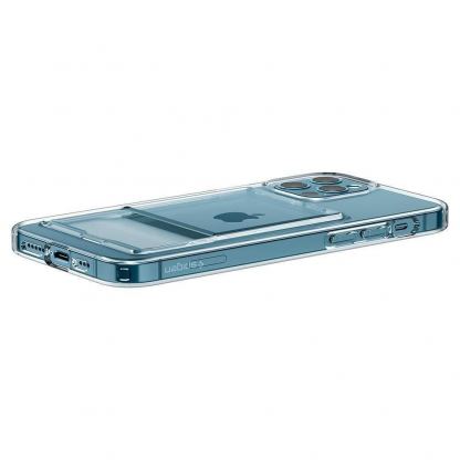 Spigen Crystal Slot Case - силиконов (TPU) кейс с отделение за кр. карти за iPhone 12 Pro Max (прозрачен) 8