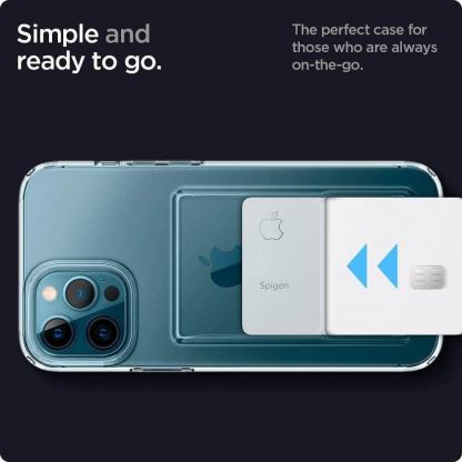 Spigen Crystal Slot Case - силиконов (TPU) кейс с отделение за кр. карти за iPhone 12 Pro Max (прозрачен) 11