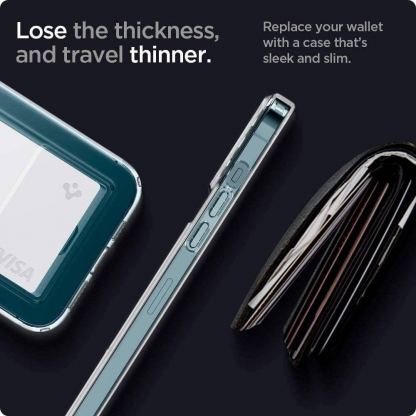 Spigen Crystal Slot Case - силиконов (TPU) кейс с отделение за кр. карти за iPhone 12 Pro Max (прозрачен) 13