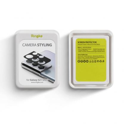 Ringke Camera Styling Lens Glass - предпазна плочка за камерата на Samsung Galaxy S21 Ultra (черен) 5