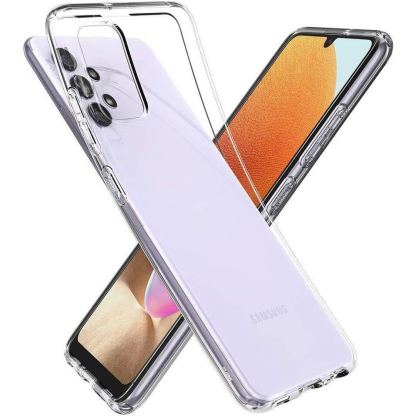 Spigen Liquid Crystal Case - тънък качествен силиконов (TPU) калъф за Samsung Galaxy A32 (прозрачен)  5