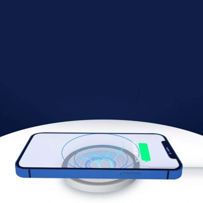 WK Design USB-C Mini Magnetic Wireless Qi Charger 15W - поставка (пад) за безжично зареждане за iPhone с Magsafe (сребрист) 6