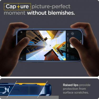 Spigen Optik Crystal Case - тънък силиконов (TPU) калъф за iPhone 12 (син-прозрачен) 5