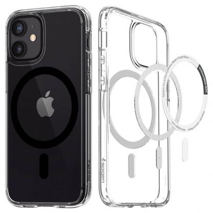Spigen Ultra Hybrid MagSafe Case - хибриден кейс с висока степен на защита с MagSafe за iPhone 12, iPhone 12 Pro (черен-прозрачен)  2
