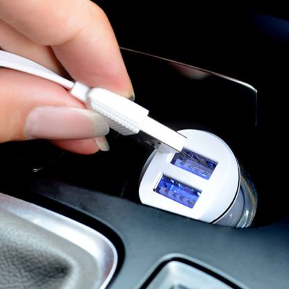 Hoco Dual USB Car Charger 4.8A & Lightning Cable Z1 - зарядно за кола с 2xUSB изходa (4.2A) и Lightning кабел за iPhone, iPad и iPod с Lightning порт (бял) 4