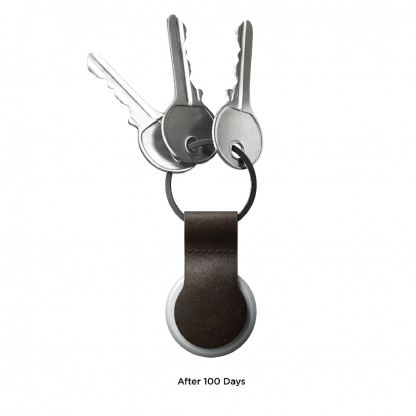 Nomad AirTag Leather Loop - висококачествен ключодържател от естествена кожа за Apple AirTag (тъмнокафяв) 2