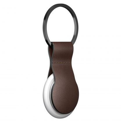 Nomad AirTag Leather Loop - висококачествен ключодържател от естествена кожа за Apple AirTag (тъмнокафяв) 5