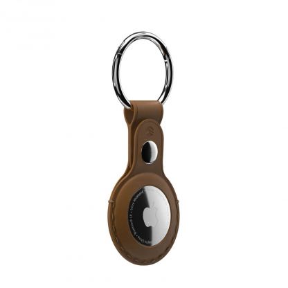 SwitchEasy Wrap Leather Keyring - стилен ключодържател от естествена кожа за Apple AirTag (кафяв) 3