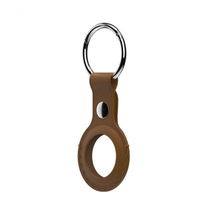 SwitchEasy Wrap Leather Keyring - стилен ключодържател от естествена кожа за Apple AirTag (кафяв) 4