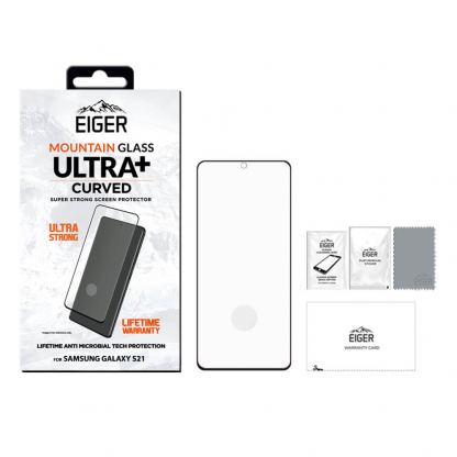 Eiger Mountain Glass Ultra Plus Tempered Glass - калено стъклено защитно покритие с извити ръбове за дисплея на Samsung Galaxy S21 (прозрачен) 2