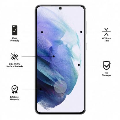 Eiger Mountain Glass Ultra Plus Tempered Glass - калено стъклено защитно покритие с извити ръбове за дисплея на Samsung Galaxy S21 (прозрачен) 3