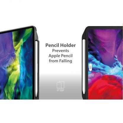 SwitchEasy CoverBuddy Case - поликарбонатов кейс (с отделение за Apple Pencil 2) за iPad Pro 11 (2018-2021) и iPad Air 4 (съвместим с Apple Smart Keyboard, Magic Keyboard, Smart Folio) (черен) 3