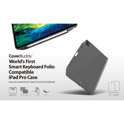SwitchEasy CoverBuddy Case - поликарбонатов кейс (с отделение за Apple Pencil 2) за iPad Pro 11 (2018-2021) и iPad Air 4 (съвместим с Apple Smart Keyboard, Magic Keyboard, Smart Folio) (черен) 9