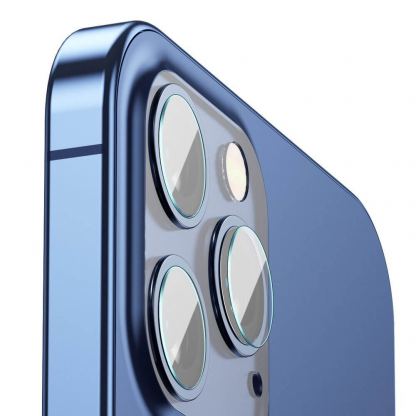 Baseus Gem Lens Film (SGAPIPH61P-JT02) - предпазни стъклени лещи за камерата на iPhone 12 Pro, iPhone 12 Pro Max (прозрачни) (2 броя) 3