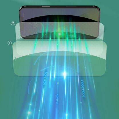 Baseus Full Coverage Green Tempered Glass Film with Anti Blue Light Filter (SGAPIPH67N-LP02) - стъклено защитно покритие за целия дисплей на  iPhone 12 Pro Max (прозрачен) (2 броя) 11