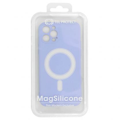 Tel Protect MagSilicone Case - силиконов (TPU) калъф с вграден магнитен конектор (MagSafe) за iPhone 12 mini (лилав) 6