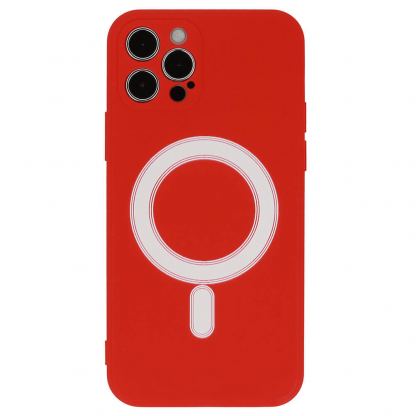 Tel Protect MagSilicone Case - силиконов (TPU) калъф с вграден магнитен конектор (MagSafe) за iPhone 12 mini (червен) 3
