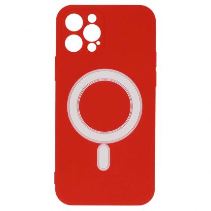 Tel Protect MagSilicone Case - силиконов (TPU) калъф с вграден магнитен конектор (MagSafe) за iPhone 12 mini (червен) 5