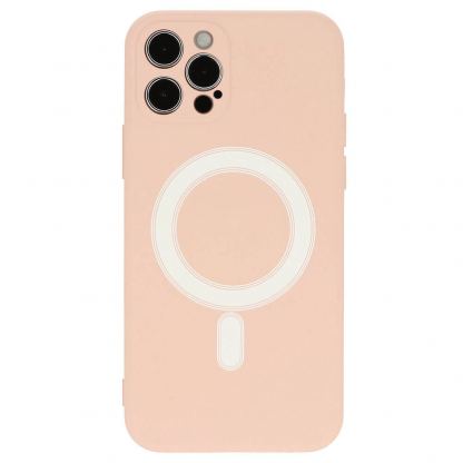 Tel Protect MagSilicone Case - силиконов (TPU) калъф с вграден магнитен конектор (MagSafe) за iPhone 12 mini (бежов) 2