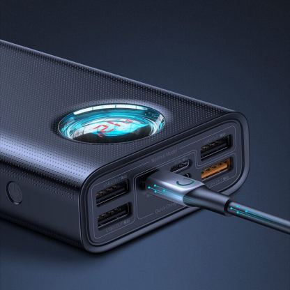 Baseus Ambilight Power Bank 65W with Digital Display Quick Charge (PPLG-A01) - външна батерия 30000 mAh с 4xUSB и 2xUSB-C изходи за зареждане на смартфони и таблети (черен) 8