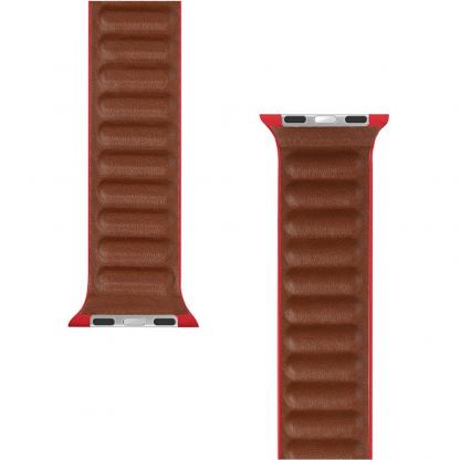 Tactical 740 Leather Loop Band - кожена каишка от естествена кожа за Apple Watch 42мм, 44мм (червен) 2