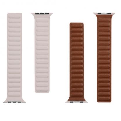 Tactical 737 Leather Loop Band - кожена каишка от естествена кожа за Apple Watch 42мм, 44мм (кремав) 3