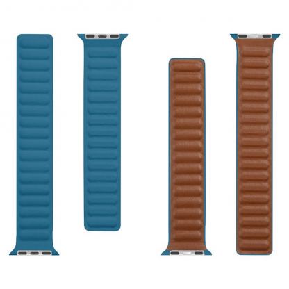 Tactical 730 Leather Loop Band - кожена каишка от естествена кожа за Apple Watch 38мм, 40мм (син) 3