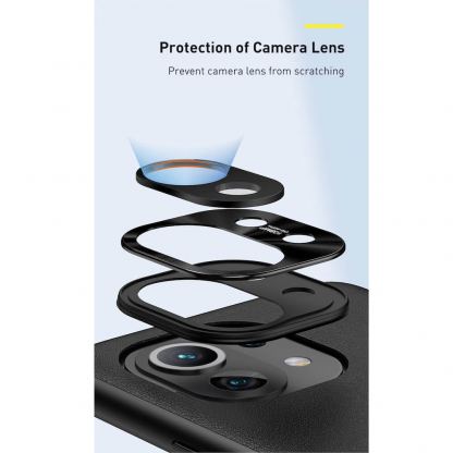 Baseus Alloy Leather Protective Case (WIXM11-01) - удароустойчив хибриден кейс за Xiaomi Mi 11 (черен) 5