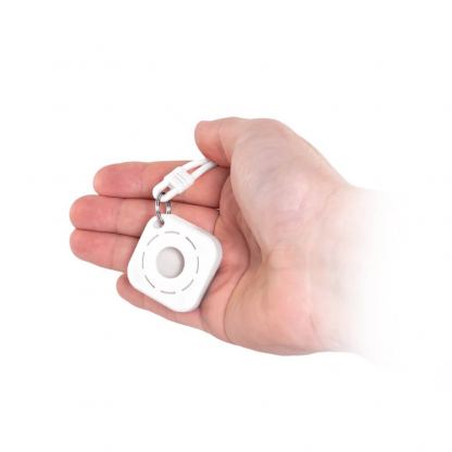 ComT Silicone AirTag Strap Cover - силиконов кейс с връзка за Apple AirTag (бял) 3