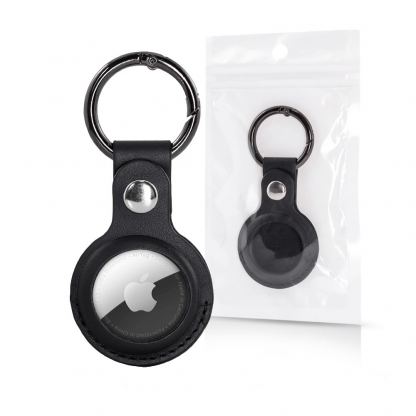 ComT PU Case Cover AirTag - ключодържател от изкуствена кожа за Apple AirTag (черен) 2