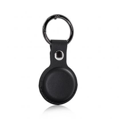 ComT PU Case Cover AirTag - ключодържател от изкуствена кожа за Apple AirTag (черен) 3