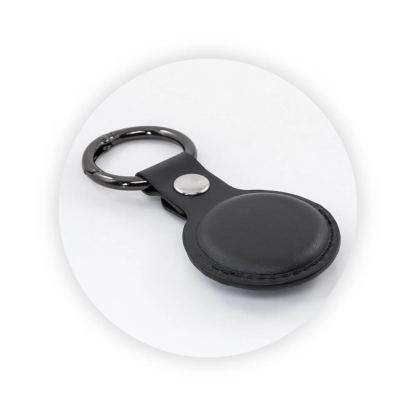 ComT PU Case Cover AirTag - ключодържател от изкуствена кожа за Apple AirTag (черен) 6