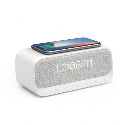 Anker SoundCore Wakey Bluetooth Speaker, FM, Clock, Qi 10W Charger - безжичен портативен спийкър с FM радио, часовник с аларма и поставка за безжично зареждане (бял) 6