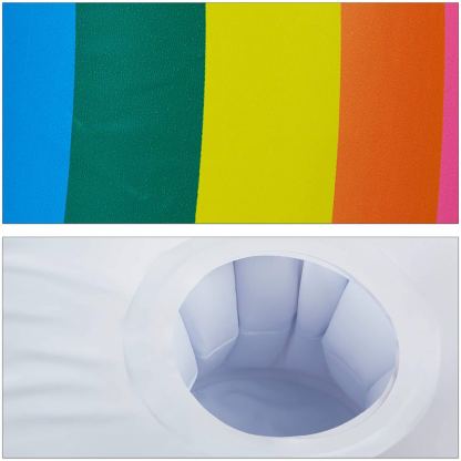 Relaxdays Inflatable Pool Drink Holder Rainbow - надуваема поставка за напитки за плаж (шарен) 6