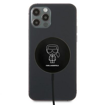 Karl Lagerfeld USB-C Magnetic Wireless Qi Charger - поставка (пад) за безжично зареждане за iPhone с Magsafe (черен) 4