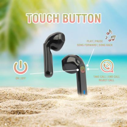4smarts TWS Bluetooth Eara Twins - комплект безжични Bluetooth слушалки с микрофон и спийкър за мобилни устройства (бял) 6